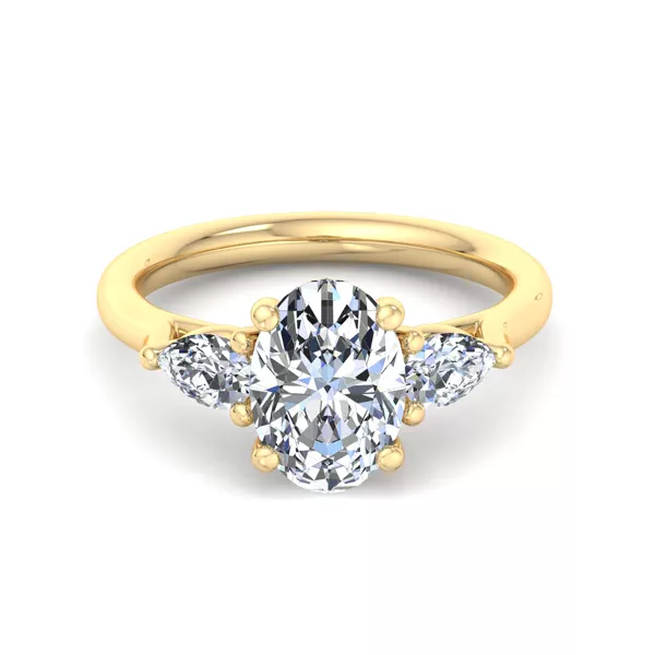 Alia Classic Pear Three-Stone Engagement Ring
