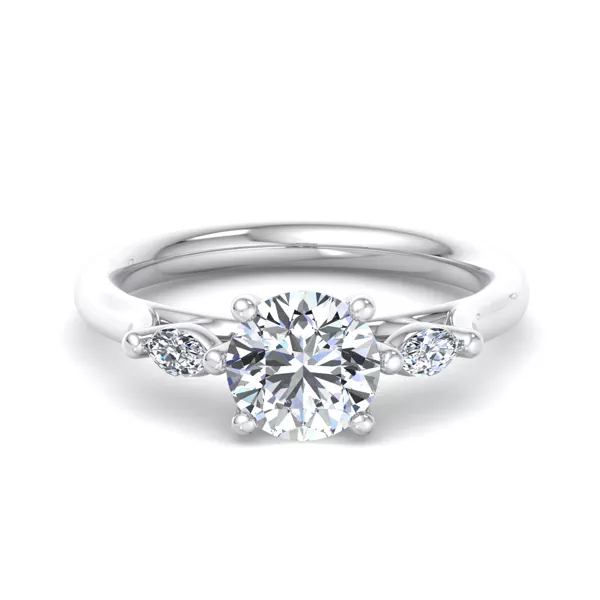 Ellis Three-Stone Marquise Engagement Ring