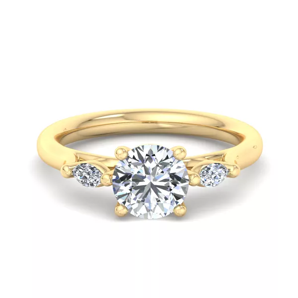 Ellis Three-Stone Marquise Engagement Ring