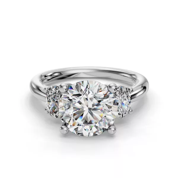 Valette Oval Three-Stone Engagement Ring