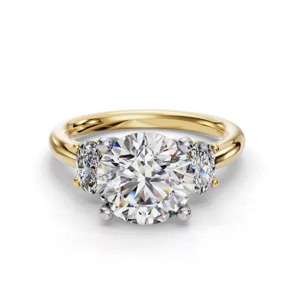 Valette Oval Three-Stone Engagement Ring