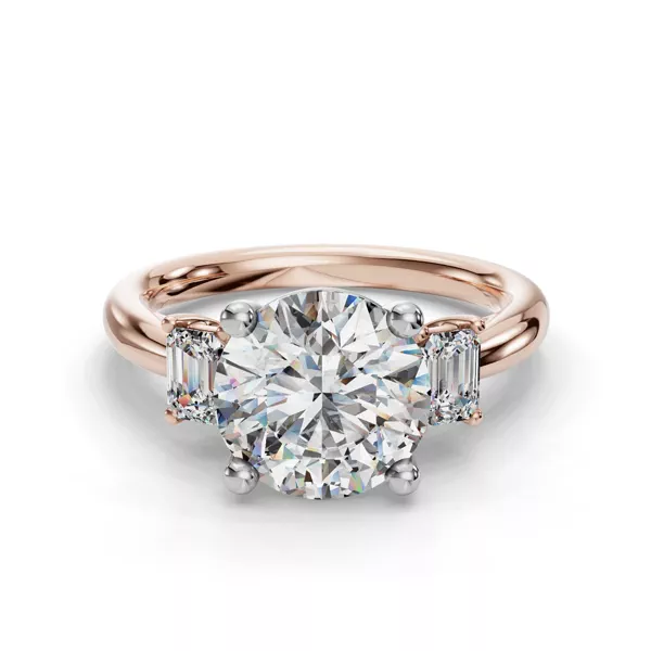 Valette Emerald Three-Stone Engagement Ring