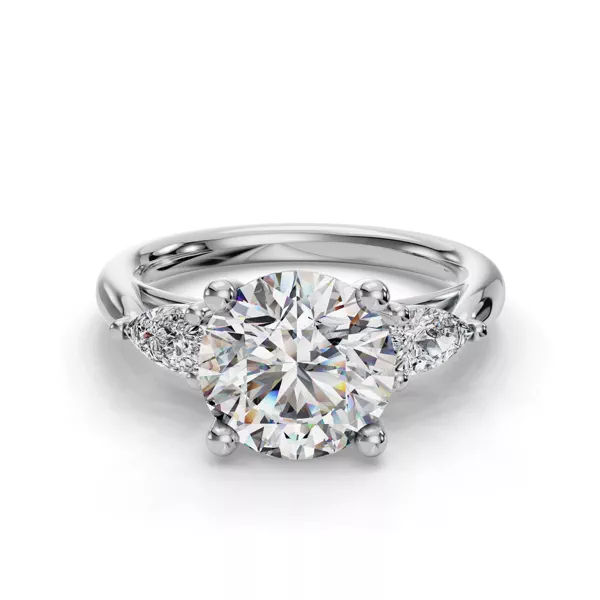 Valette Pear Three-Stone Engagement Ring
