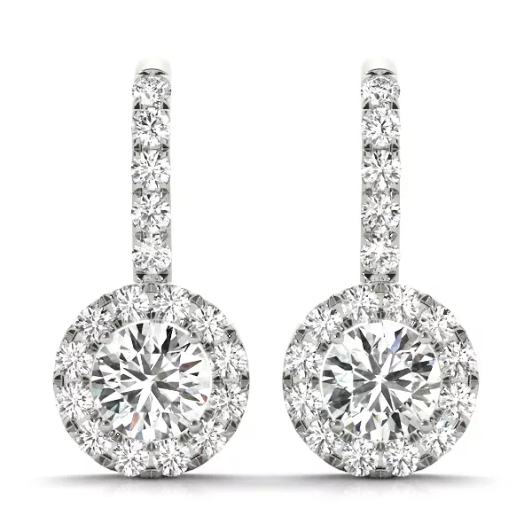 Setting Rosie Drop Halo earrings