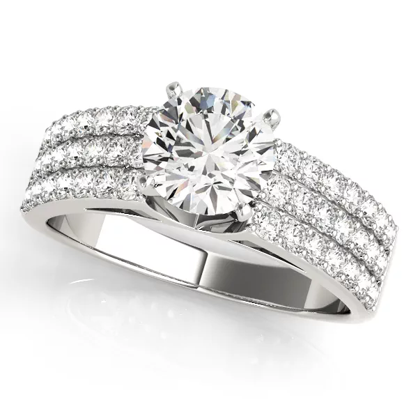 Selma 3 Row Pavé Diamond Engagement Ring