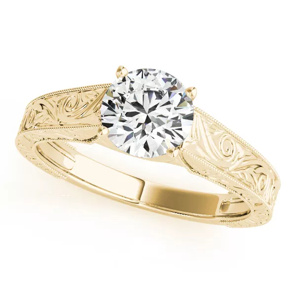 Adelaide Engraved Solitaire Ring