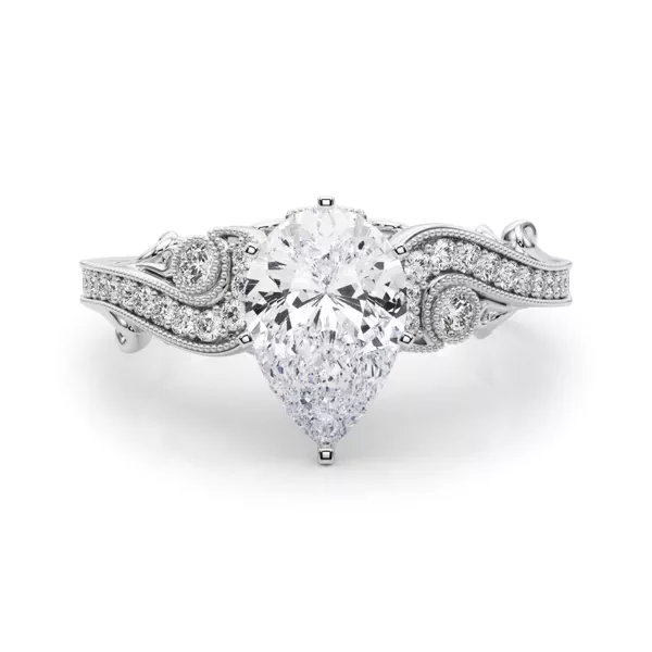 Carmel Vintage Inspired Engagement Ring With 1.04 Carat Pear Diamond