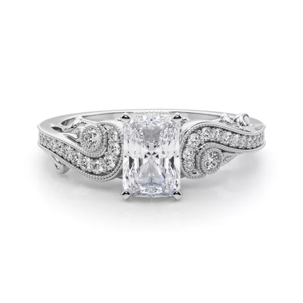 Carmel Vintage Inspired Engagement Ring With 1.19 Carat Radiant Diamond