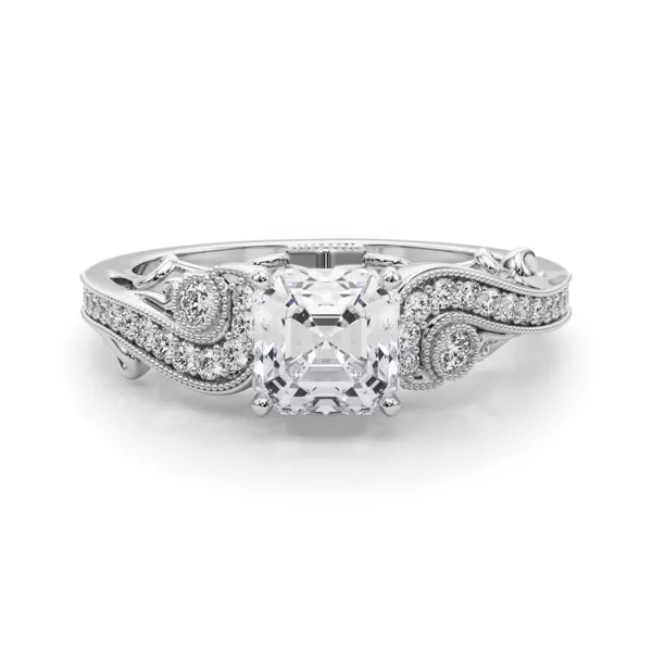 Carmel Vintage Inspired Engagement Ring With 1.01 Carat Asscher Diamond