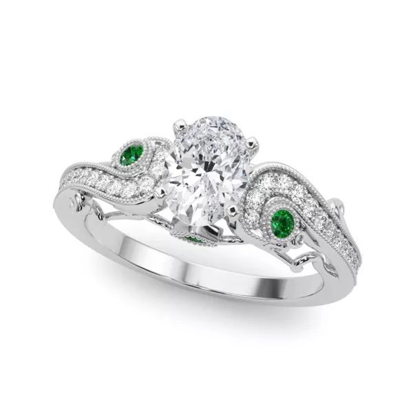 Setting Carmel Vintage Inspired Emerald