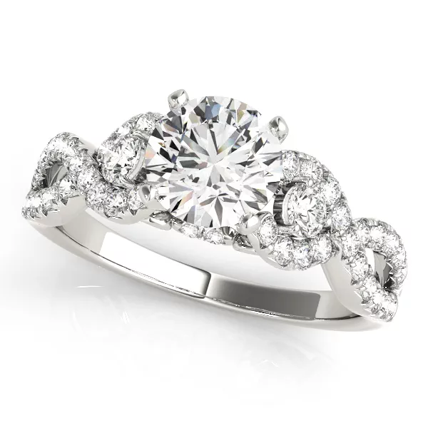 Leta 2 Row Diamond Twist Engagement Ring