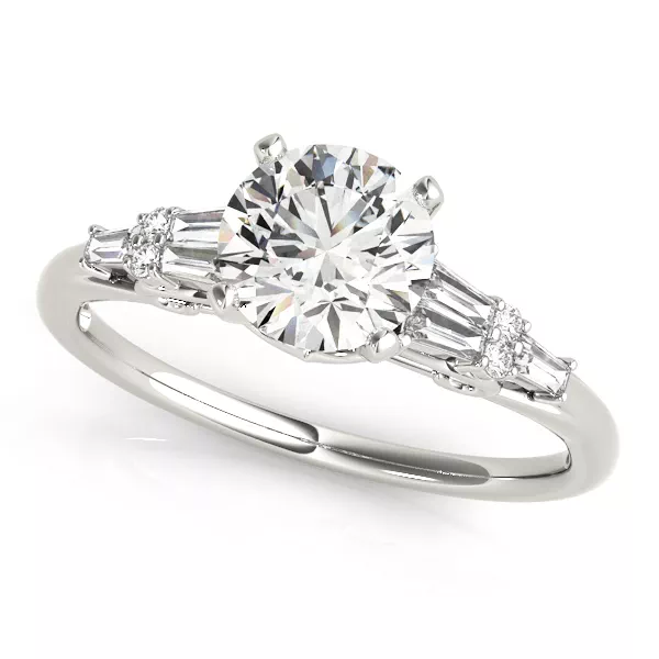 Maddie Baguette And Round Diamond Engagement Ring
