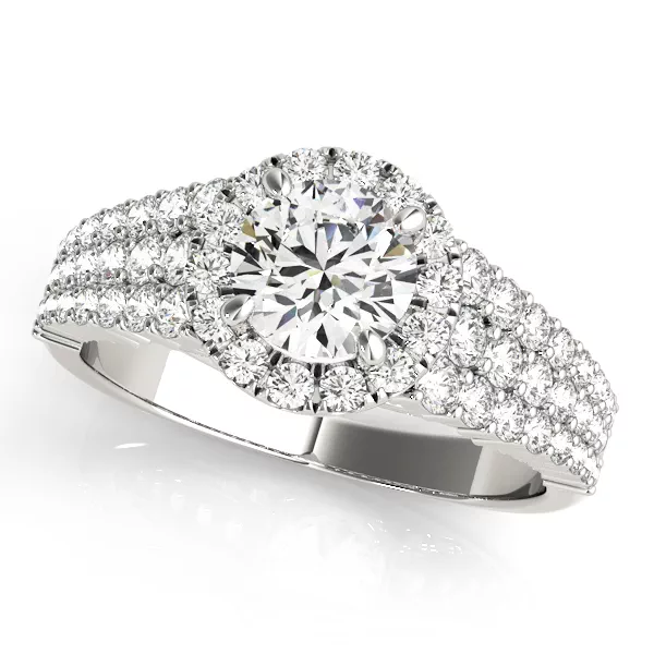 Verona Pavé Diamond Encrusted Halo Engagement Ring
