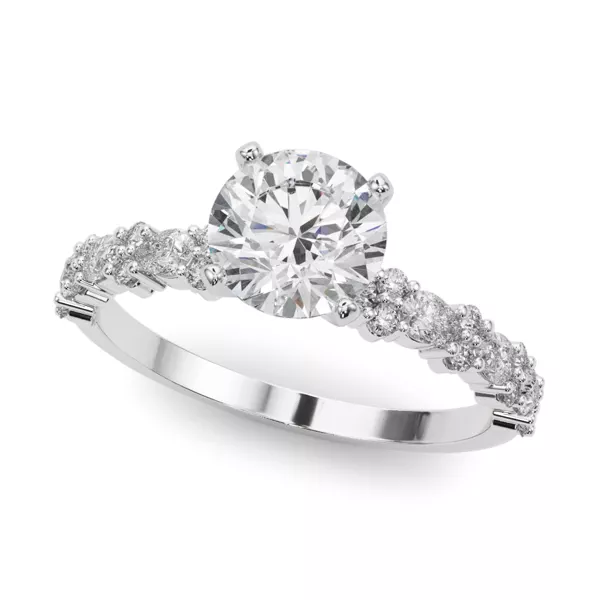 Dana Round And Pear Shape Diamond Engagement Ring