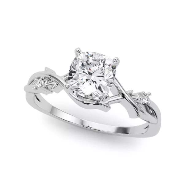 Vine Nature Inspired Engagement Ring With 1.6 Carat Cushion Diamond