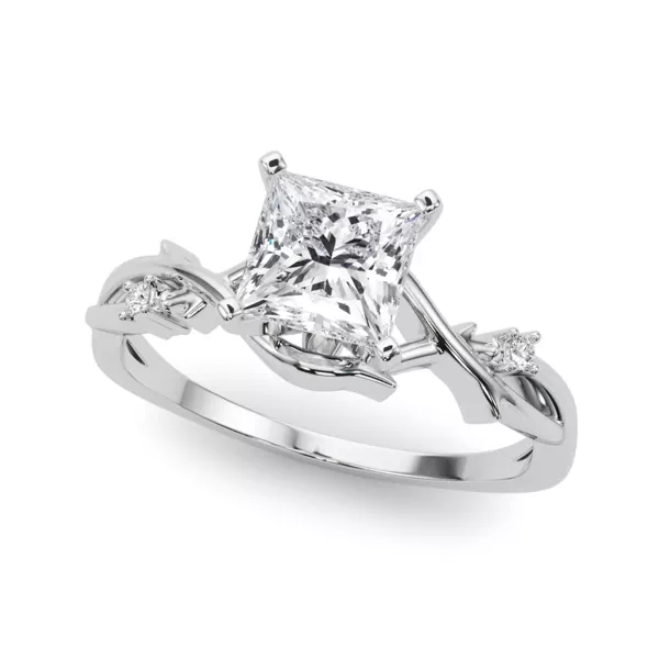 Vine Nature Inspired Engagement Ring With 1.8 Carat Princess Diamond