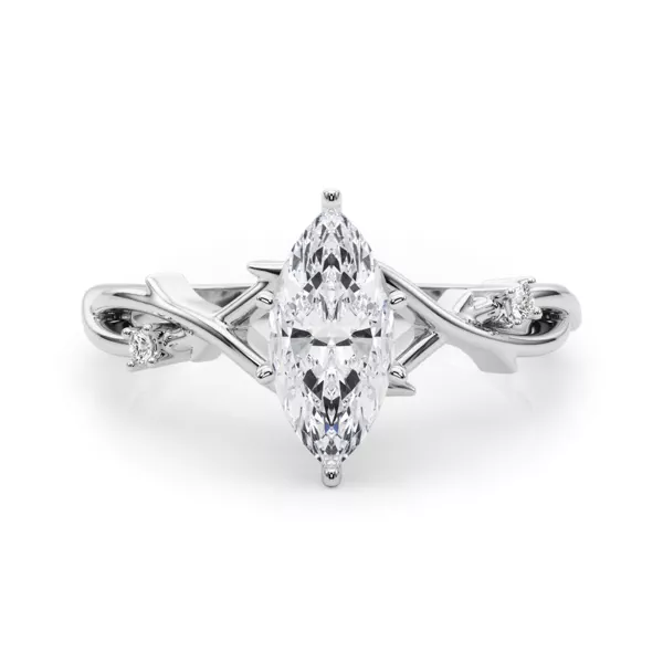 Vine Nature Inspired Engagement Ring With 1.01 Carat Marquise Diamond