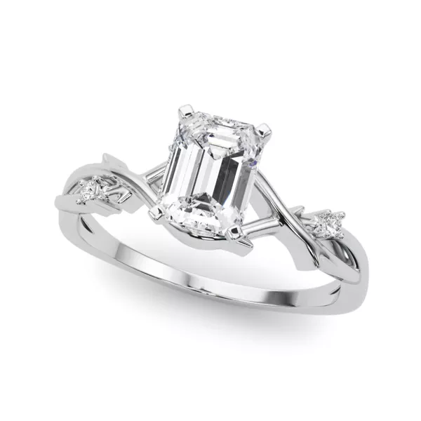 Vine Nature Inspired Engagement Ring With 1.01 Carat Emerald Diamond