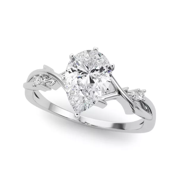 Vine Nature Inspired Engagement Ring With 1.04 Carat Pear Diamond