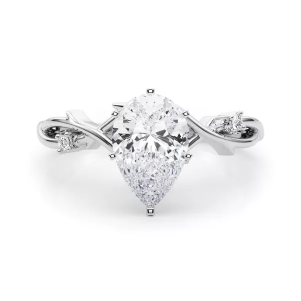 Vine Nature Inspired Engagement Ring With 1.04 Carat Pear Diamond