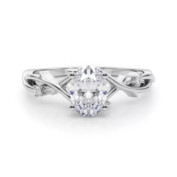 Vine Nature Inspired Engagement Ring With 1.16 Carat Oval Diamond