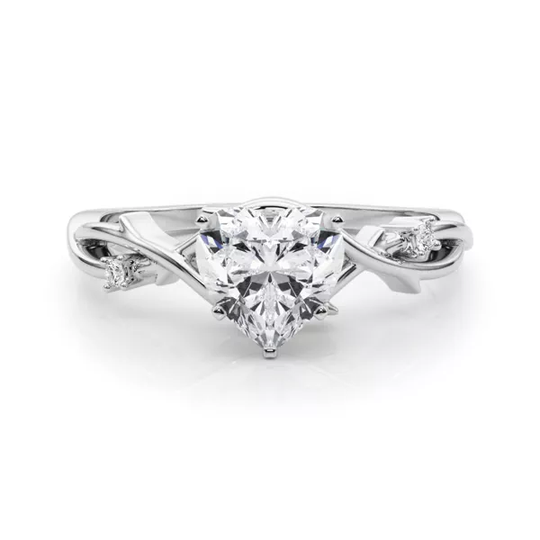 Vine Nature Inspired Engagement Ring With 1.01 Carat Heart Diamond
