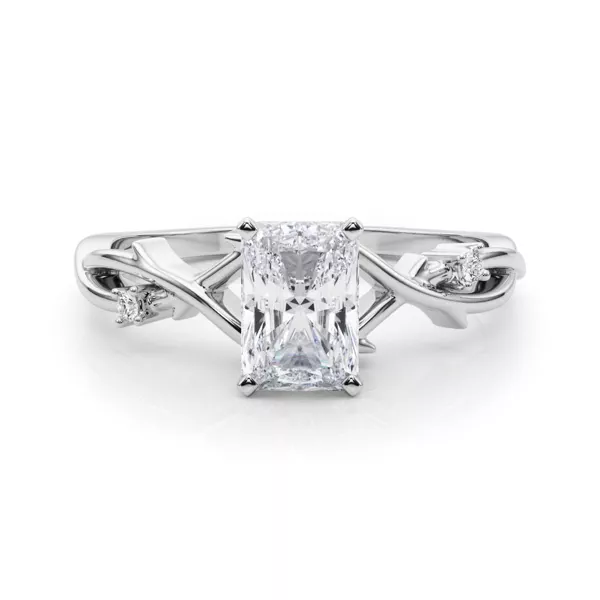Vine Nature Inspired Engagement Ring With 1.01 Carat Radiant Diamond