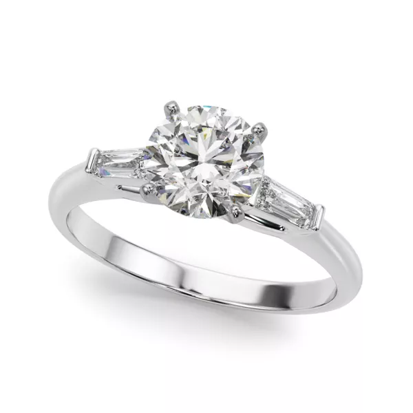 Galla Three Stone Tapered Baguette Engagement Ring
