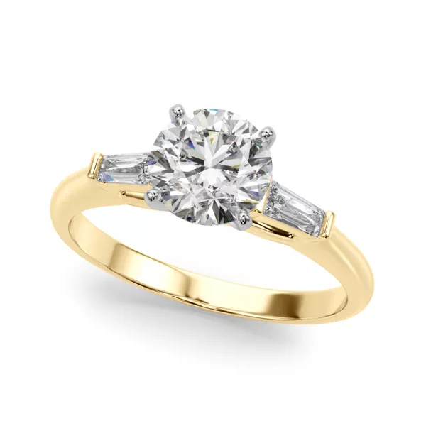 Galla Three Stone Tapered Baguette Engagement Ring