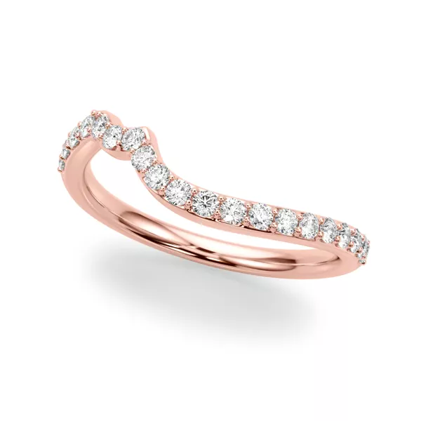 Ametrine Curved Pave Diamond Wedding Band