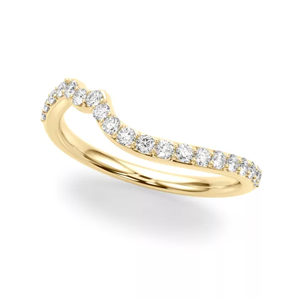 Ametrine Curved Pave Diamond Wedding Band
