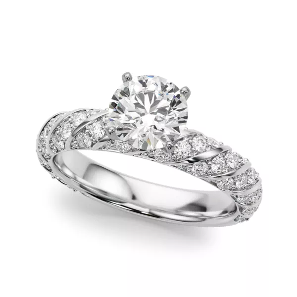 Aurorite Swirl Inspired Diamond Engagement Ring