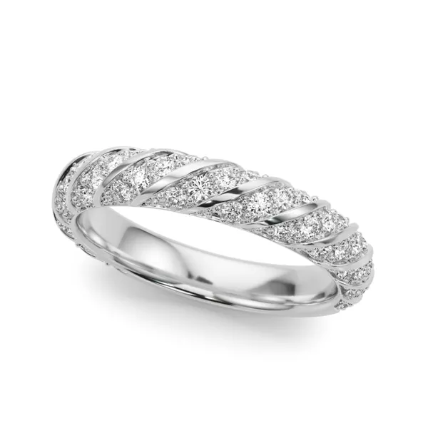 Aurorite Swirl Inspired Diamond Wedding Band
