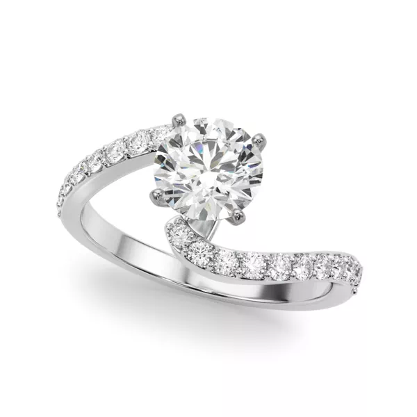 Moonstara Chevron Style Pave Diamond Engagement Ring