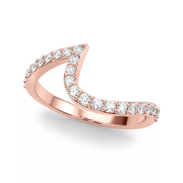 Moonstara Chevron Style Pave Diamond Wedding Band