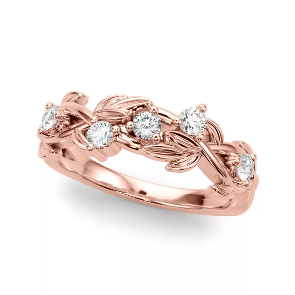Flamenco Twisted Vine And Leaf Wedding Band