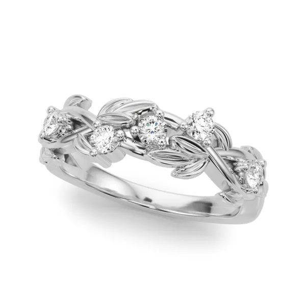 Flamenco Twisted Vine And Leaf Wedding Band