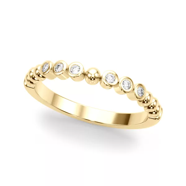 Kateri Beaded Bezel Diamond Wedding Band