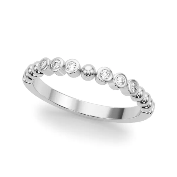 Kateri Beaded Bezel Diamond Wedding Band