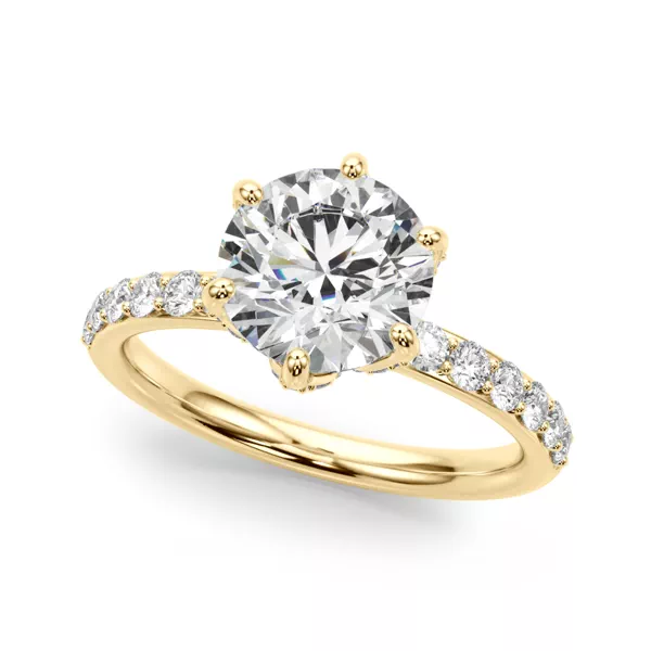 Celestara Sculpted Pavé Prong Lab Engagement Ring