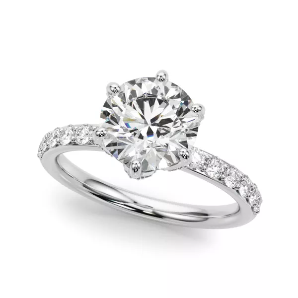 Celestara Sculpted Pavé Prong Lab Engagement Ring