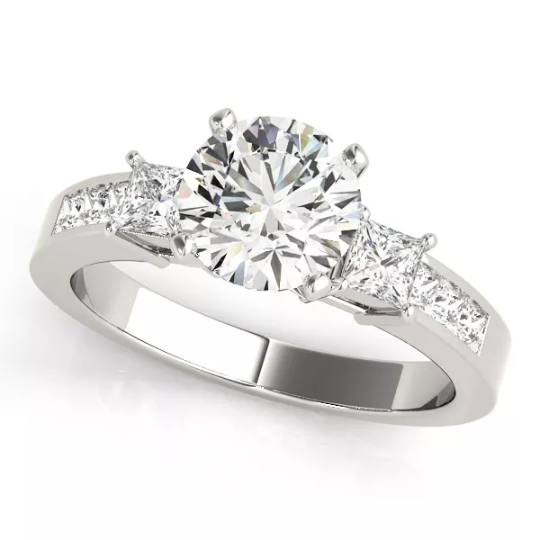 Angel Three Stone Engagement Ring