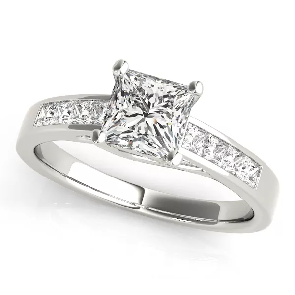 Setting Sicily Princess Cut  With Channel Set Diamonds