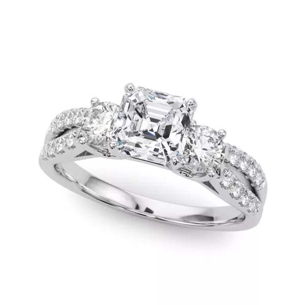 Rosella Three Stone Lab Engagement Ring