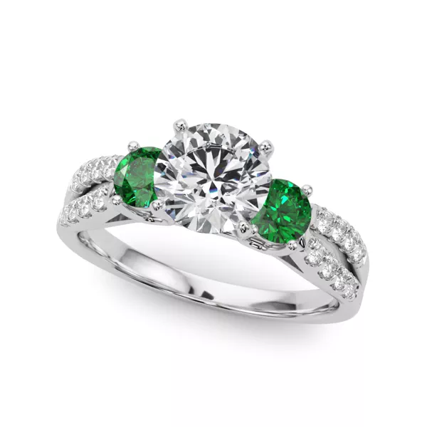Setting Rosella Three Stone Emerald