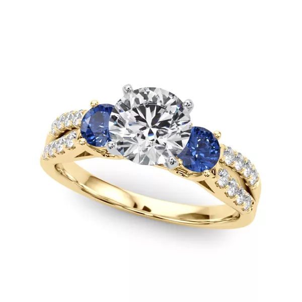 Rosella Three Stone Sapphire Engagement Ring