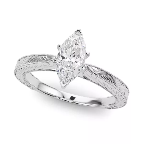 Mila Vintage-Inspired Solitaire Engagement Ring With 1.01 Carat Marquise Diamond