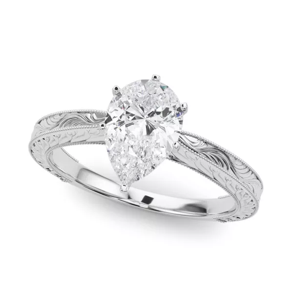 Mila Vintage-Inspired Solitaire Engagement Ring With 1.04 Carat Pear Diamond