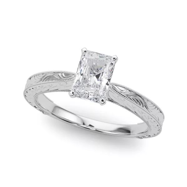 Mila Vintage-Inspired Solitaire Engagement Ring With 1.19 Carat Radiant Diamond