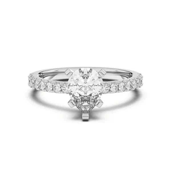 Riley Classic Pavé Diamond Engagement Ring With 1.04 Carat Pear Diamond